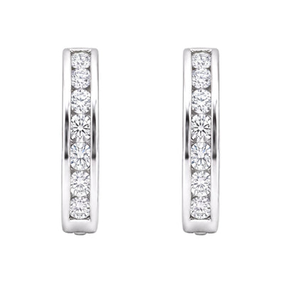 1 ct. T.W. Lab-Grown Diamond Round Hoop Earrings in Sterling Silver or 14K Gold over Silver