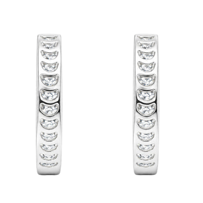 1 ct. T.W. Lab-Grown Diamond Round Hoop Earrings in Sterling Silver or 14K Gold over Silver