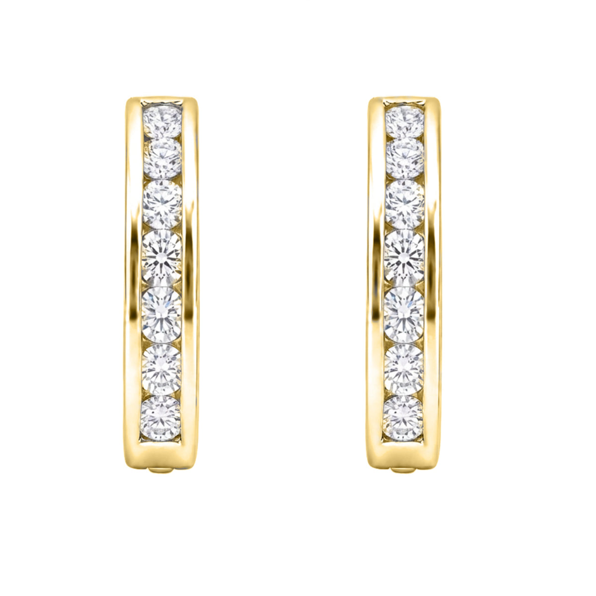 1 ct. T.W. Lab-Grown Diamond Round Hoop Earrings in Sterling Silver or 14K Gold over Silver