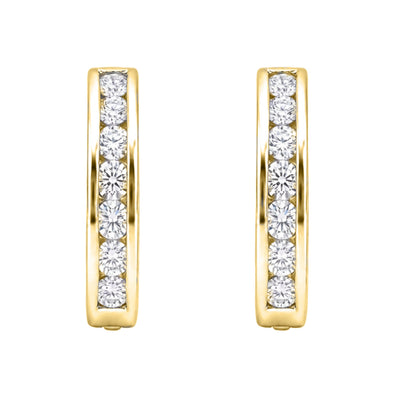 1 ct. T.W. Lab-Grown Diamond Round Hoop Earrings in Sterling Silver or 14K Gold over Silver