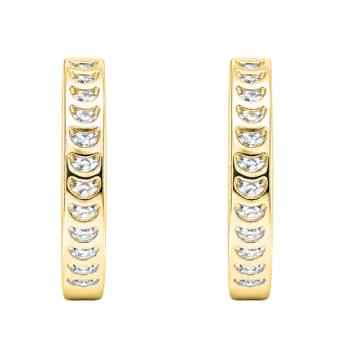 1 ct. T.W. Lab-Grown Diamond Round Hoop Earrings in Sterling Silver or 14K Gold over Silver