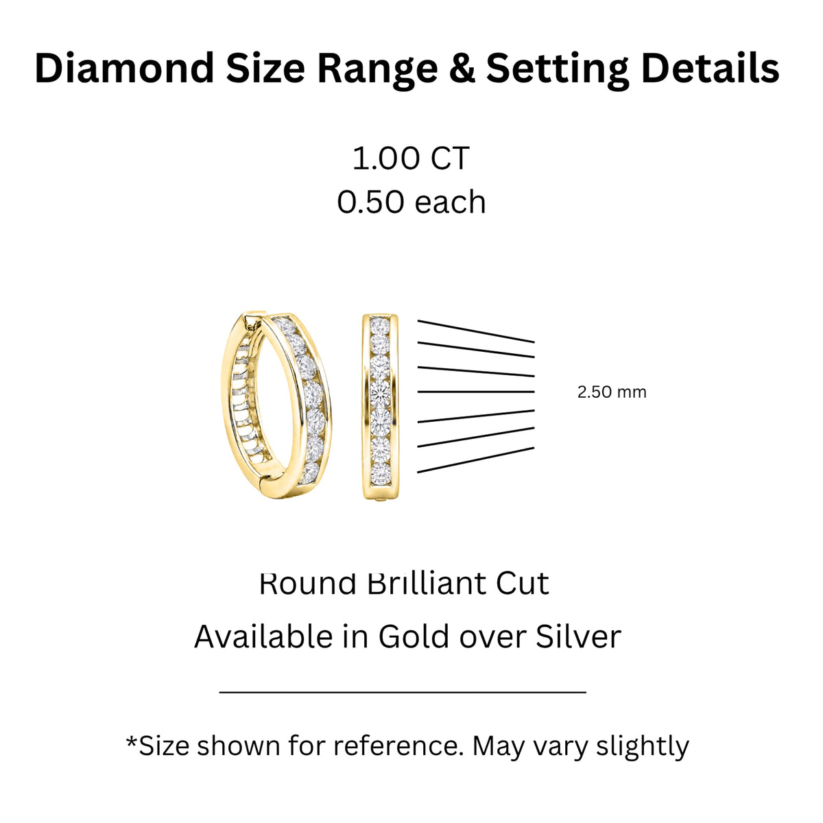 1 ct. T.W. Lab-Grown Diamond Round Hoop Earrings in Sterling Silver or 14K Gold over Silver