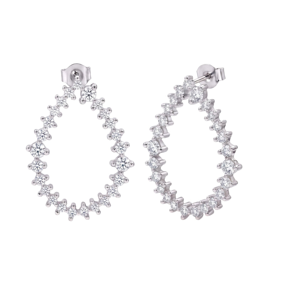 2 ct. T.W. Lab-Grown Diamond Round Drop Earrings in Sterling Silver