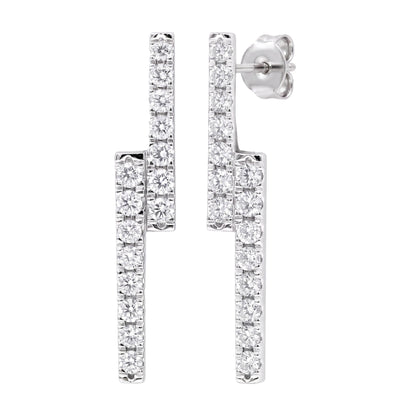 3 ct. T.W. Lab-Grown Diamond Round Drop Earrings in Sterling Silver