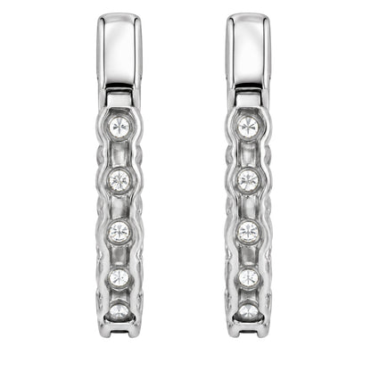 Lab-Grown Diamond Round Hoop Earrings in 14K White Gold or 14K Yellow Gold