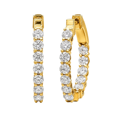 Lab-Grown Diamond Round Hoop Earrings in 14K White Gold or 14K Yellow Gold