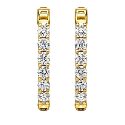 Lab-Grown Diamond Round Hoop Earrings in 14K White Gold or 14K Yellow Gold