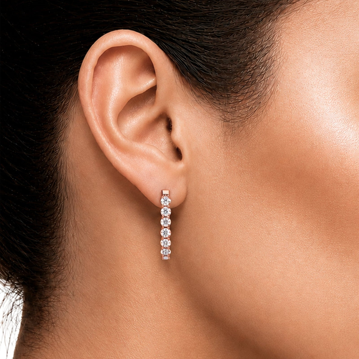 Lab-Grown Diamond Round Hoop Earrings in 14K White Gold or 14K Yellow Gold