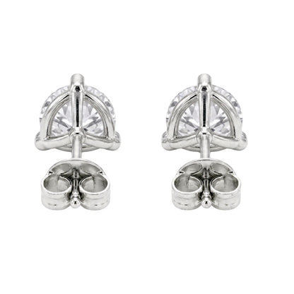 1.25 ct. T.W. Lab-Grown Diamond Round Stud Earrings in Sterling Silver & 14K Gold over Silver