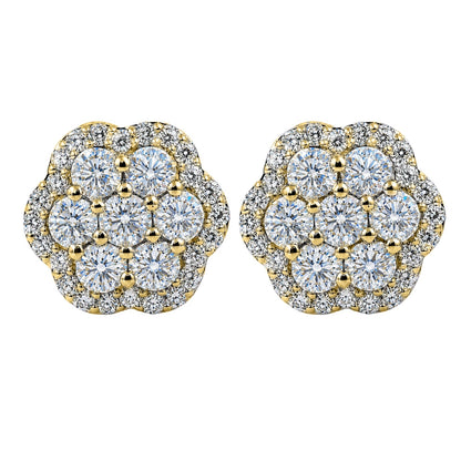 3 ct. T.W. Lab-Grown Diamond Round Cluster Earrings in Sterling Silver or 14K Gold over Silver