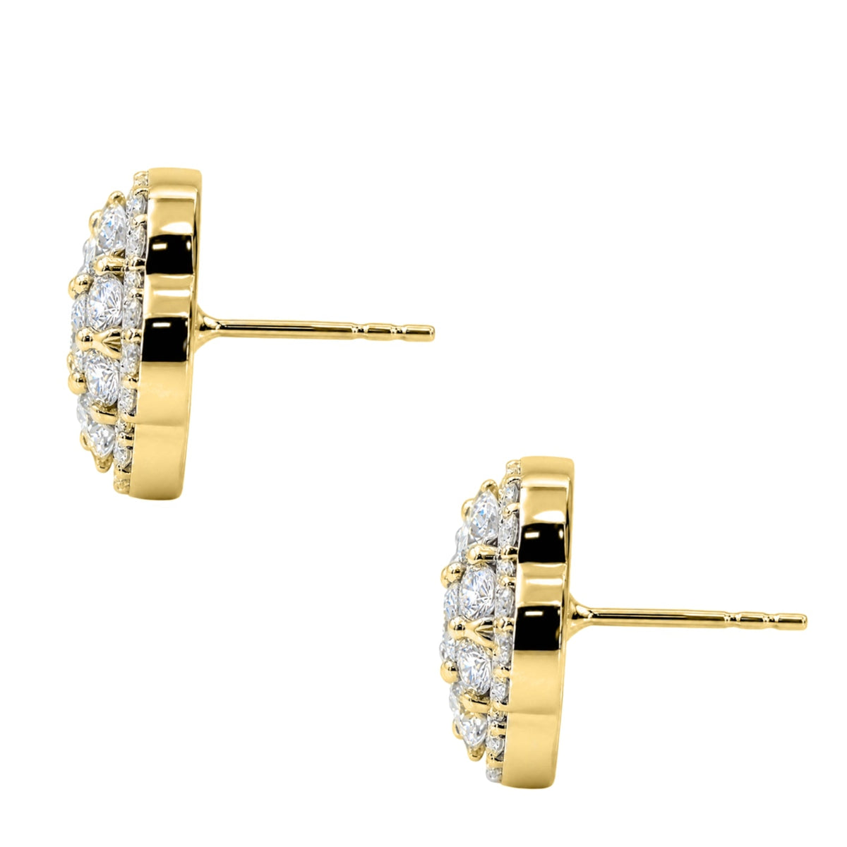 3 ct. T.W. Lab-Grown Diamond Round Cluster Earrings in Sterling Silver or 14K Gold over Silver