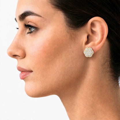 3 ct. T.W. Lab-Grown Diamond Round Cluster Earrings in Sterling Silver or 14K Gold over Silver