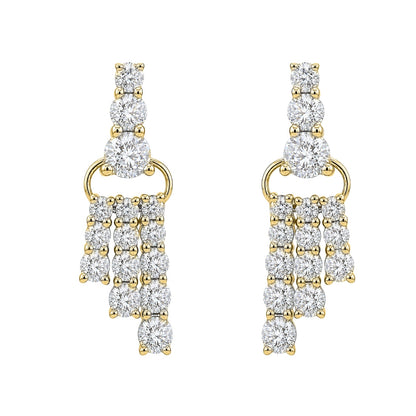 2 ct. T.W. Lab-Grown Diamond Round Drop Earrings in Sterling Silver or 14K Gold over Silver