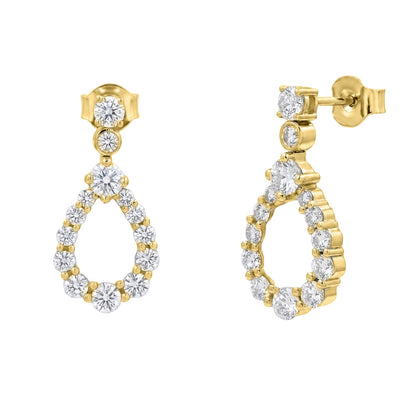 2 ct. T.W. Lab-Grown Diamond Round Drop Earrings in Sterling Silver or 14K Gold over Silver