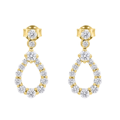 2 ct. T.W. Lab-Grown Diamond Round Drop Earrings in Sterling Silver or 14K Gold over Silver