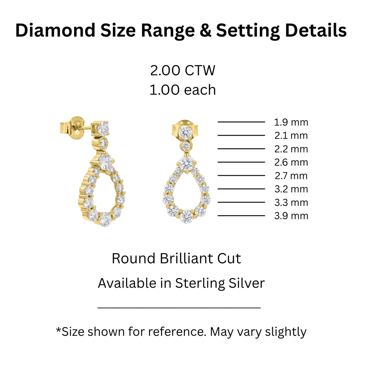 2 ct. T.W. Lab-Grown Diamond Round Drop Earrings in Sterling Silver or 14K Gold over Silver