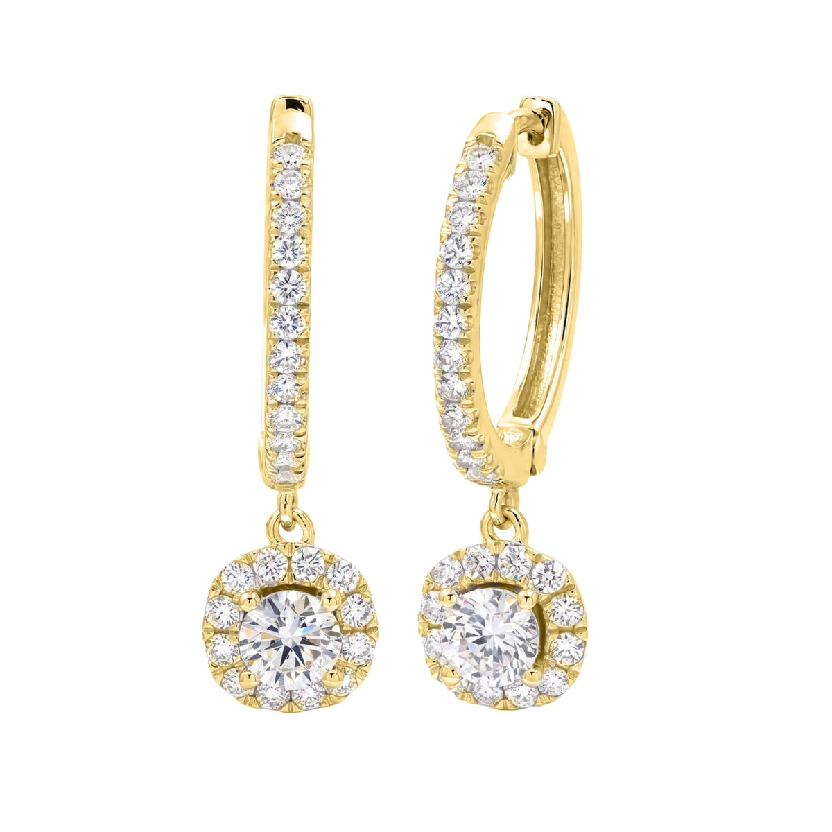 2 ct. T.W. Lab-Grown Diamond Round Drop Earrings in Sterling Silver or 14K Gold over Silver