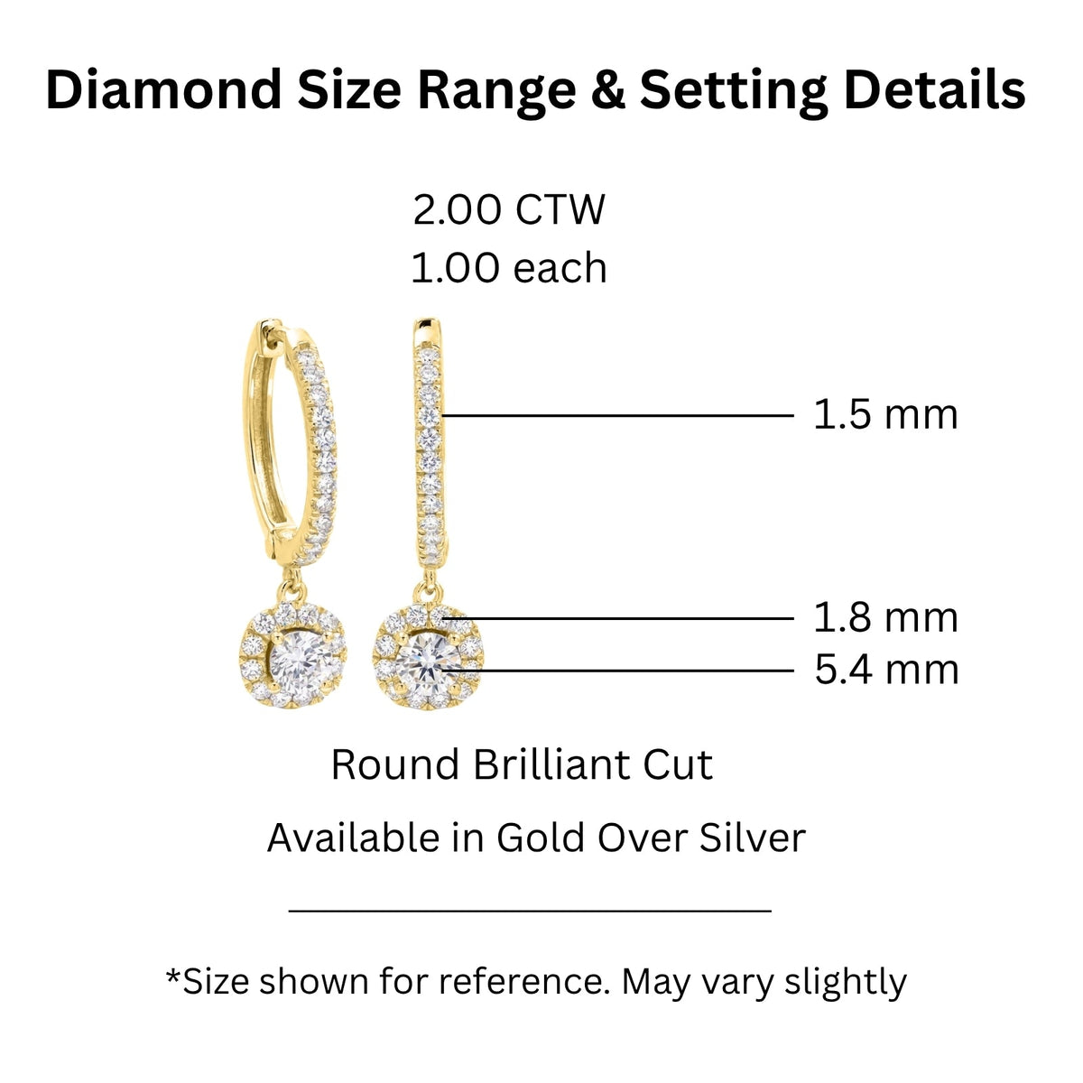 2 ct. T.W. Lab-Grown Diamond Round Drop Earrings in Sterling Silver or 14K Gold over Silver