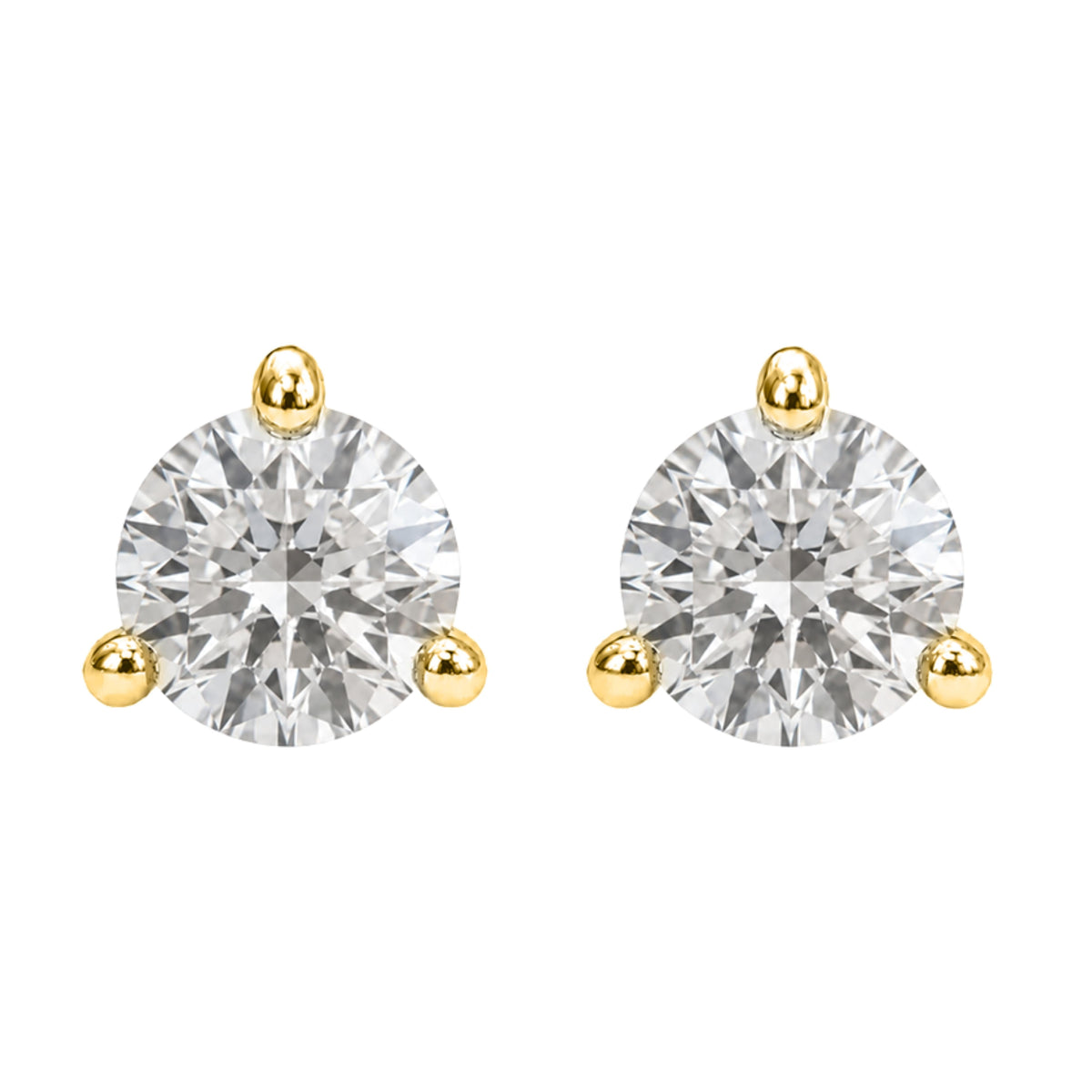 3/4 ct. T.W. Lab-Grown Diamond Round Stud Earrings in 14K Gold over Silver