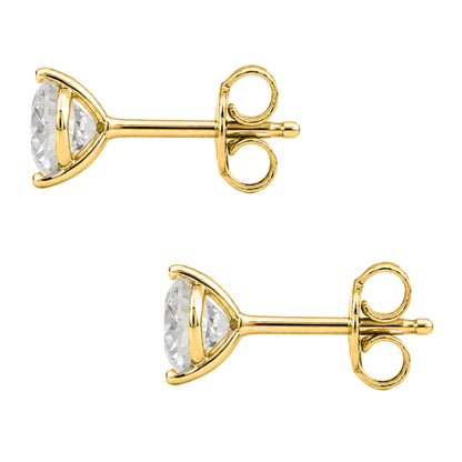 2 ct. T.W. Lab-Grown Diamond Round Stud Earrings in 14K Gold over Silver