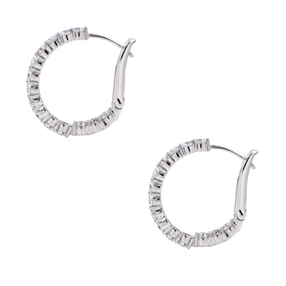 1 ct. T.W. Lab-Grown Diamond Round Hoop Earrings in Sterling Silver