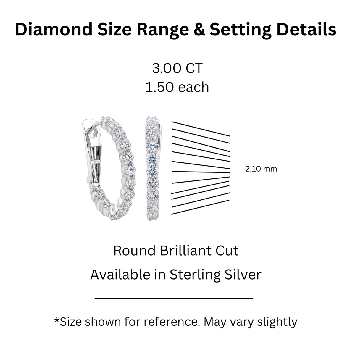 1 ct. T.W. Lab-Grown Diamond Round Hoop Earrings in Sterling Silver