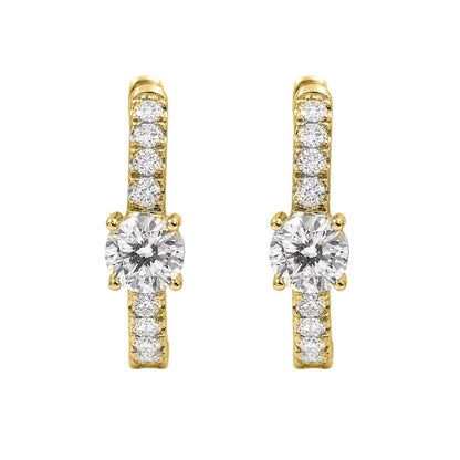 2 ct. T.W. Lab-Grown Diamond Round Hoop Earrings in Sterling Silver or 14K Gold over Silver