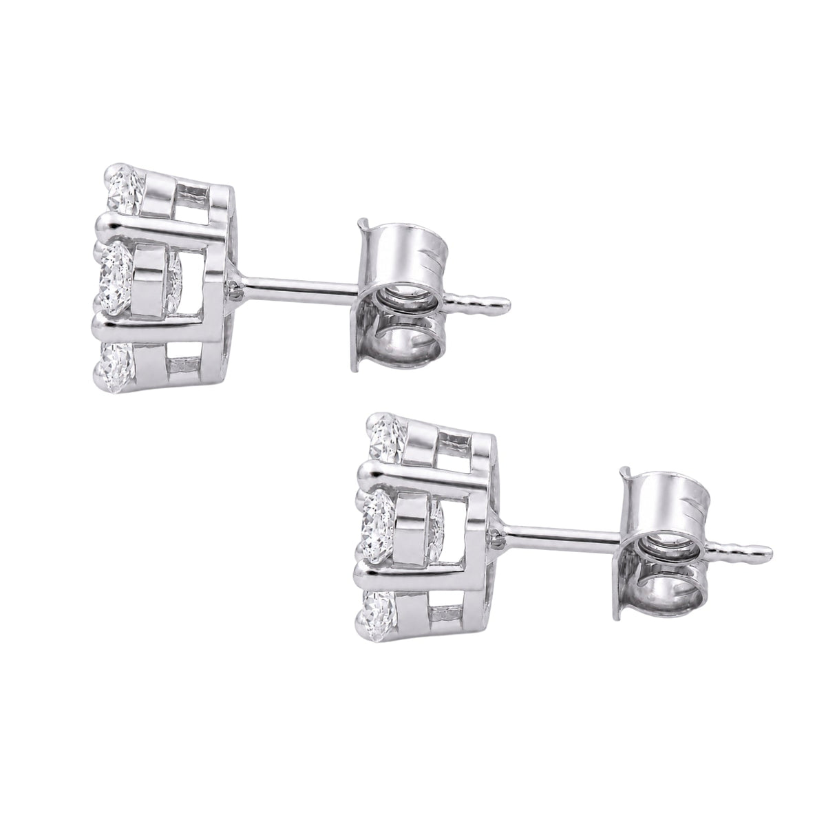 2 ct. T.W. Lab-Grown Diamond Round Cluster Earrings in Sterling Silver or 14K Gold over Silver