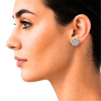 3 ct. T.W. Lab-Grown Diamond Round Cluster Earrings in Sterling Silver or 14K Gold over Silver