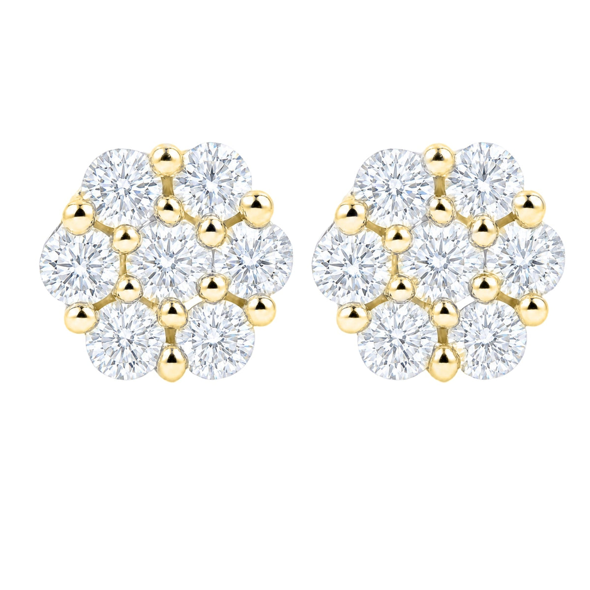 3 ct. T.W. Lab-Grown Diamond Round Cluster Earrings in Sterling Silver or 14K Gold over Silver