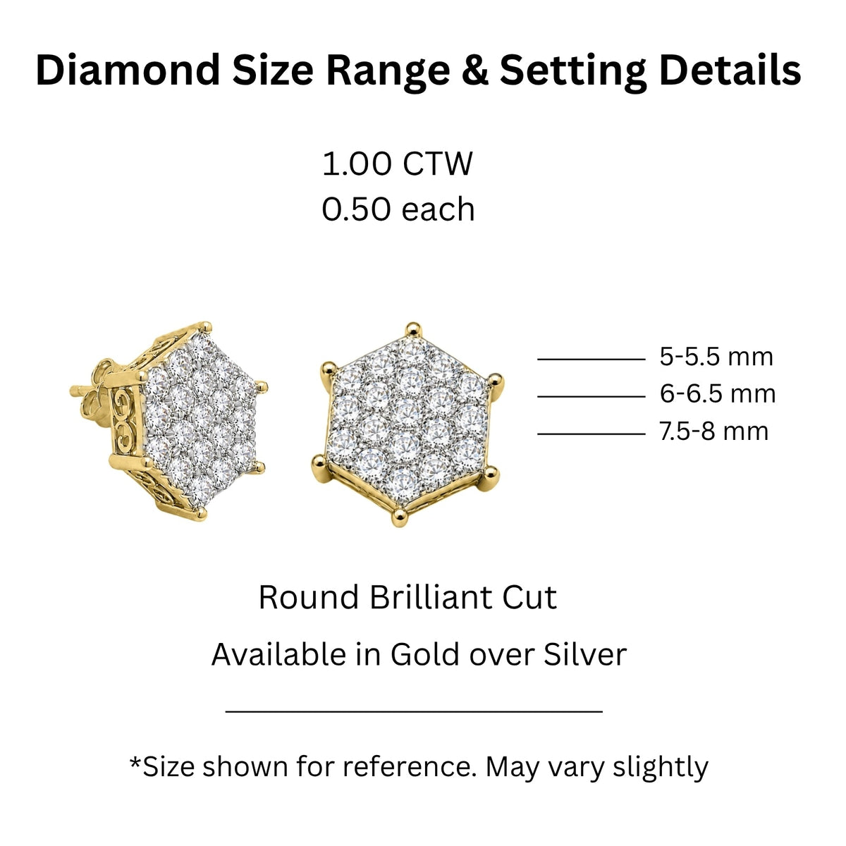 1 ct. T.W. Lab-Grown Diamond Round Stud Earrings in Sterling Silver or 14K Gold over Silver