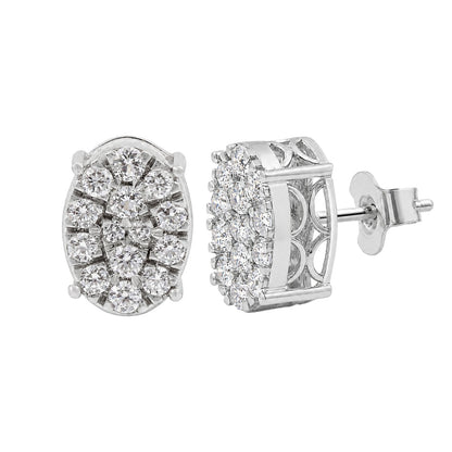 1 ct. T.W. Lab-Grown Diamond Round Stud Earrings in Sterling Silver or 14K Gold over Silver