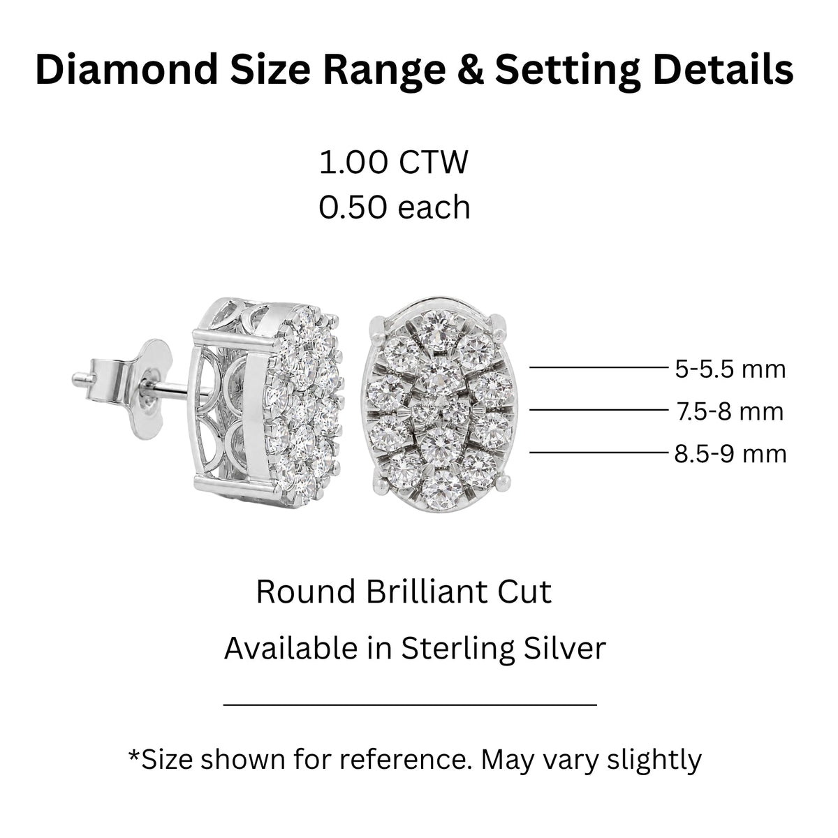 1 ct. T.W. Lab-Grown Diamond Round Stud Earrings in Sterling Silver or 14K Gold over Silver