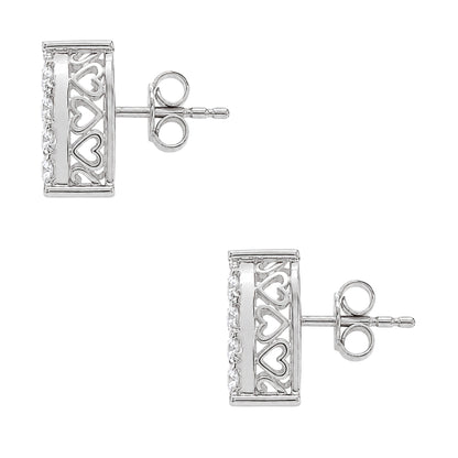 1 ct. T.W. Lab-Grown Diamond Round Stud Earrings in Sterling Silver or 14K Gold over Silver