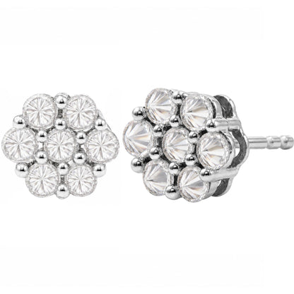 1 ct. T.W. Lab-Grown Diamond Round Cluster Earrings in Sterling Silver