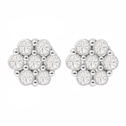 1 ct. T.W. Lab-Grown Diamond Round Cluster Earrings in Sterling Silver