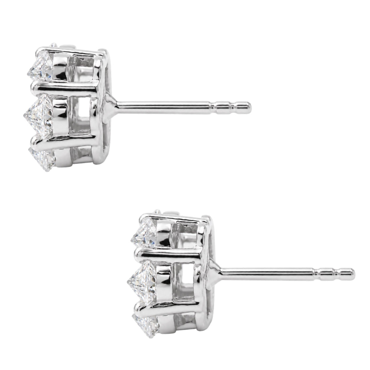 1 ct. T.W. Lab-Grown Diamond Round Cluster Earrings in Sterling Silver