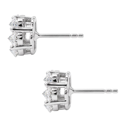 1 ct. T.W. Lab-Grown Diamond Round Cluster Earrings in Sterling Silver