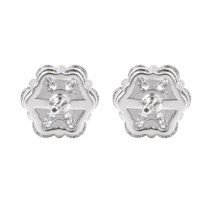 1 ct. T.W. Lab-Grown Diamond Round Cluster Earrings in Sterling Silver
