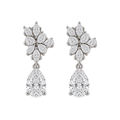 5 ct. T.W. Lab-Grown Diamond Pear-Marquise Drop Earrings in 14K White Gold or 14K Yellow Gold