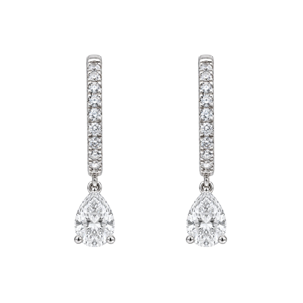 Lab-Grown Diamond Hoop Earrings in 14K White Gold or 14K Yellow Gold