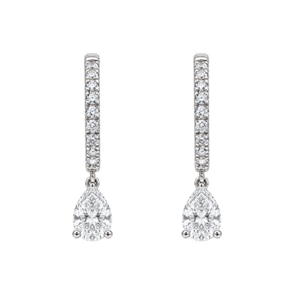 Lab-Grown Diamond Hoop Earrings in 14K White Gold or 14K Yellow Gold