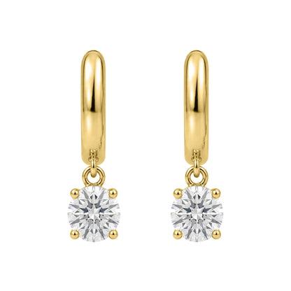 Lab-Grown Diamond Round Hoop Earrings in 14K White Gold or 14K Yellow Gold