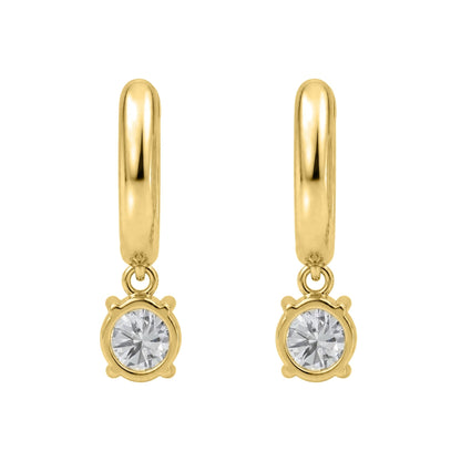 Lab-Grown Diamond Round Hoop Earrings in 14K White Gold or 14K Yellow Gold