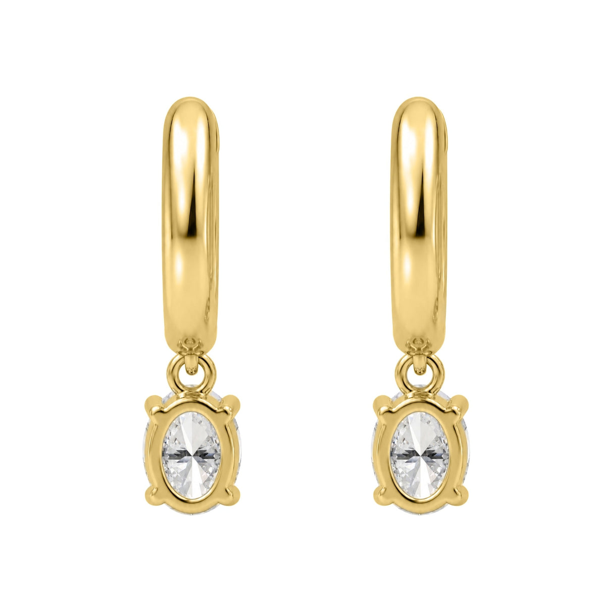 Lab-Grown Diamond Oval Hoop Earrings in 14K White Gold or 14K Yellow Gold