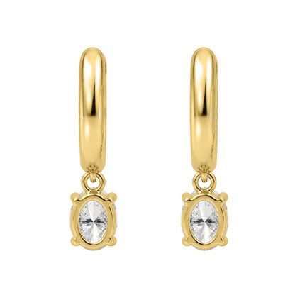 Lab-Grown Diamond Oval Hoop Earrings in 14K White Gold or 14K Yellow Gold