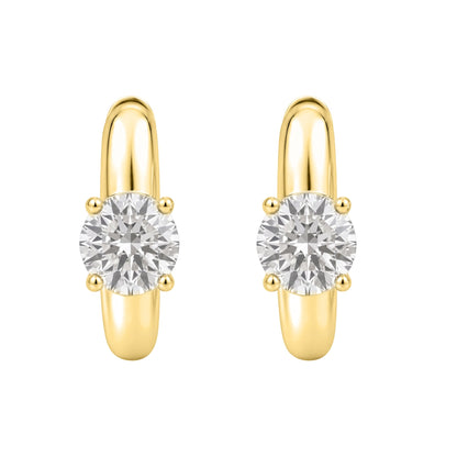 Lab-Grown Diamond Solitaire Hoop Earrings in 14K White Gold or 14K Yellow Gold