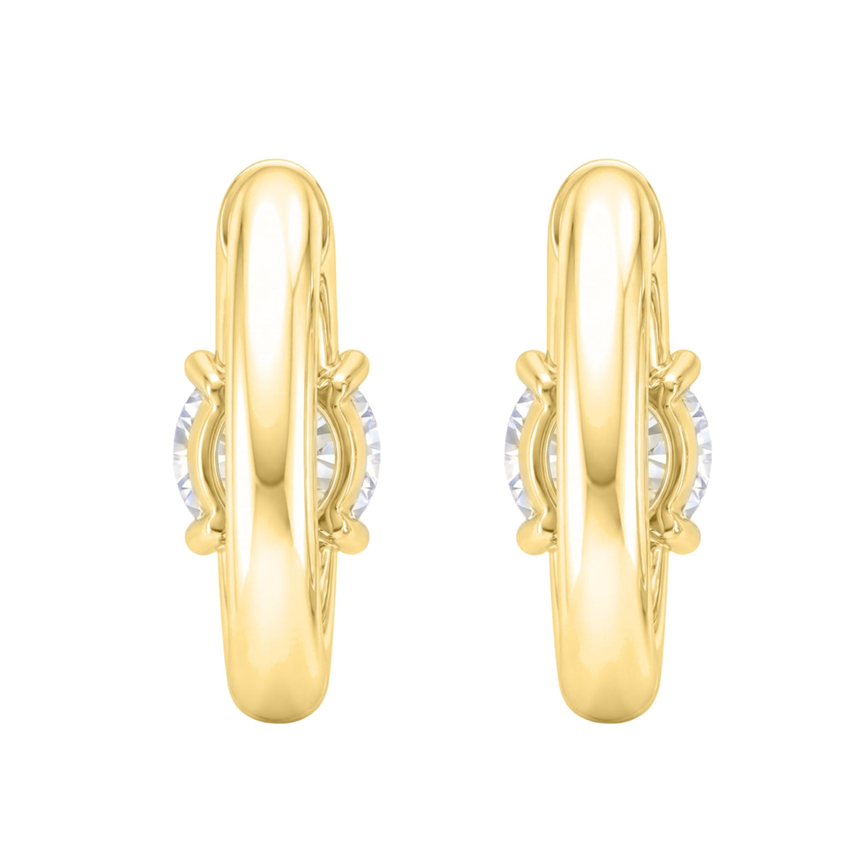 Lab-Grown Diamond Round Hoop Earrings in 14K White Gold or 14K Yellow Gold