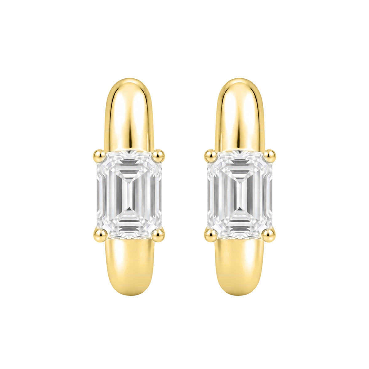 Lab-Grown Diamond Solitaire Hoop Earrings in 14K White Gold or 14K Yellow Gold