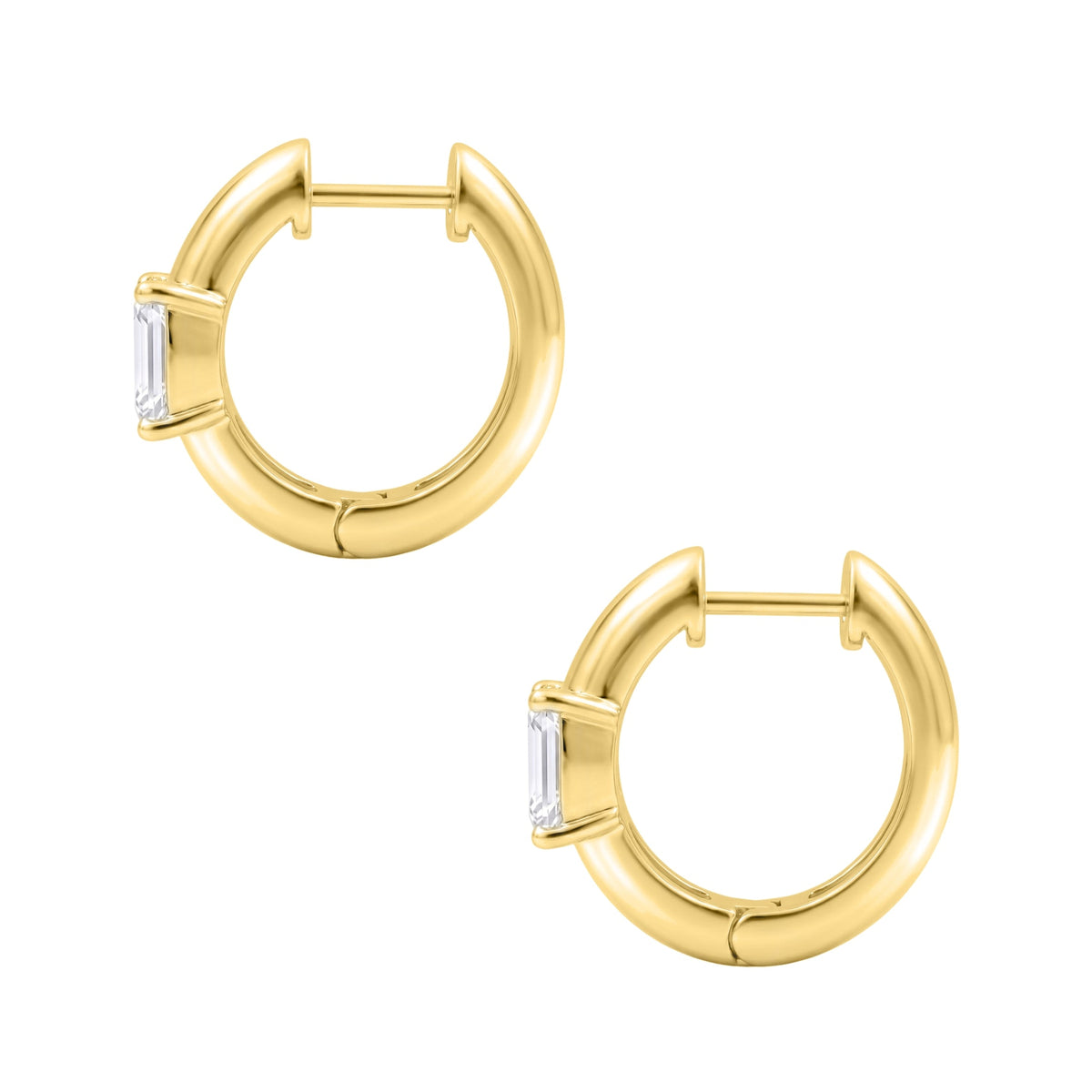 Lab-Grown Diamond Solitaire Hoop Earrings in 14K White Gold or 14K Yellow Gold